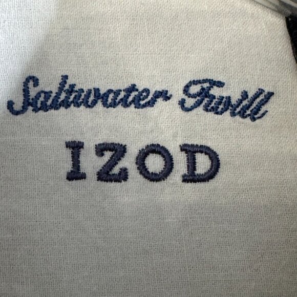 Izod Beige Summer Twill Button-Down Long Sleeve Shirt Front Pocket M - Picture 10 of 12